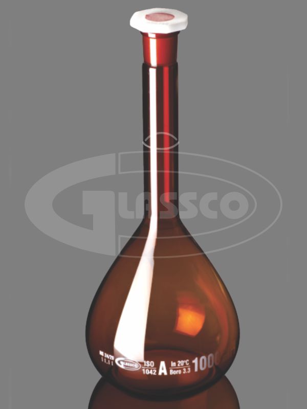 Amber Volumetric Flask Class A With Pe Stopper Batch Certificate Iso Juniperlifesciences 3850